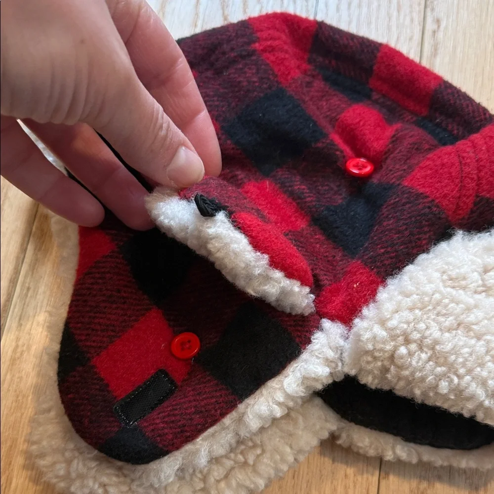 Plaid Red and Black Kids Cozy Winter Hat